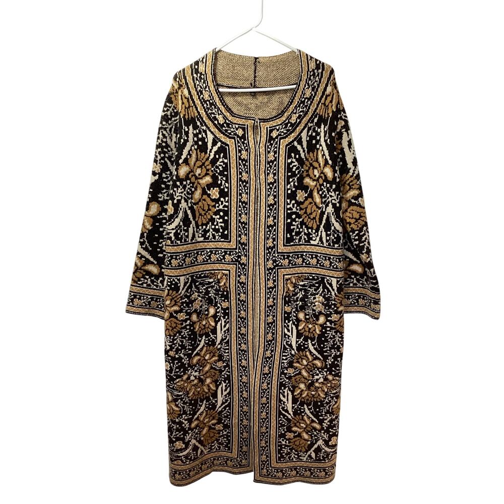 Maxsport Women's Long Cardigan‎ Sweater Black and Brown Size Small